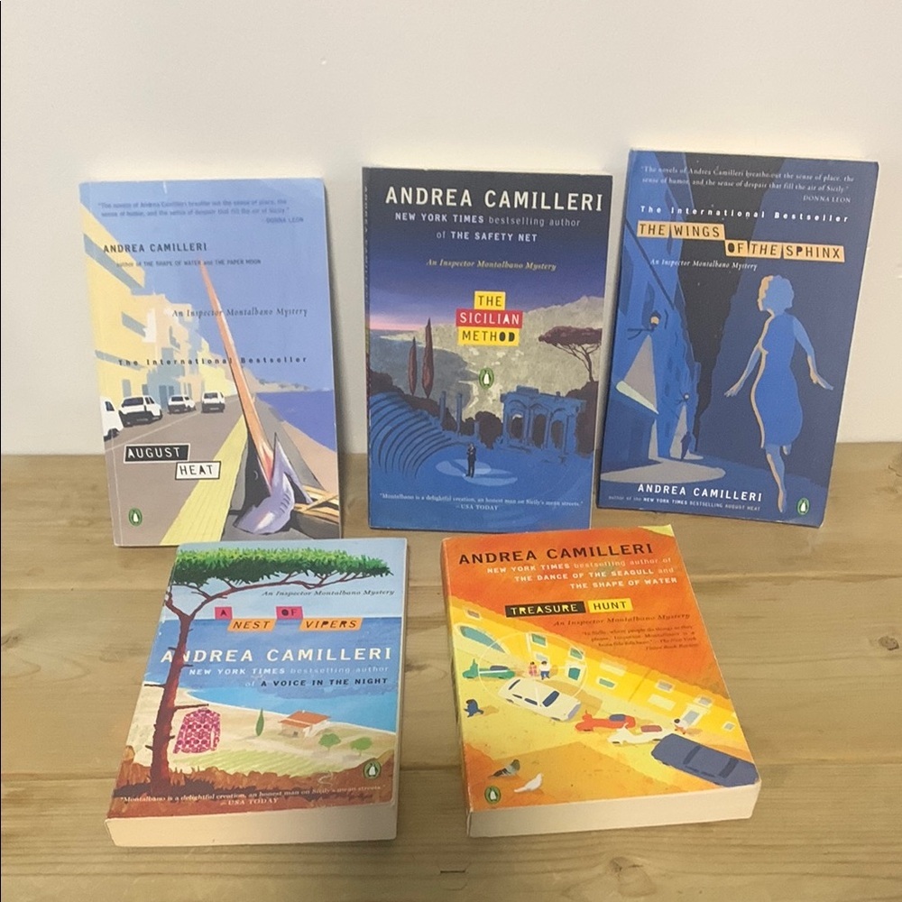 Lot of 5 Mystery Books Written By Andrea Camilleri-Inspector Montalbano Series